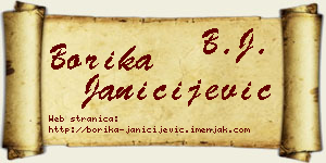 Borika Janičijević vizit kartica